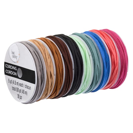 12 Packs: 10 ct. (120 total) Multicolored Faux Suede Cording By Bead Landing™